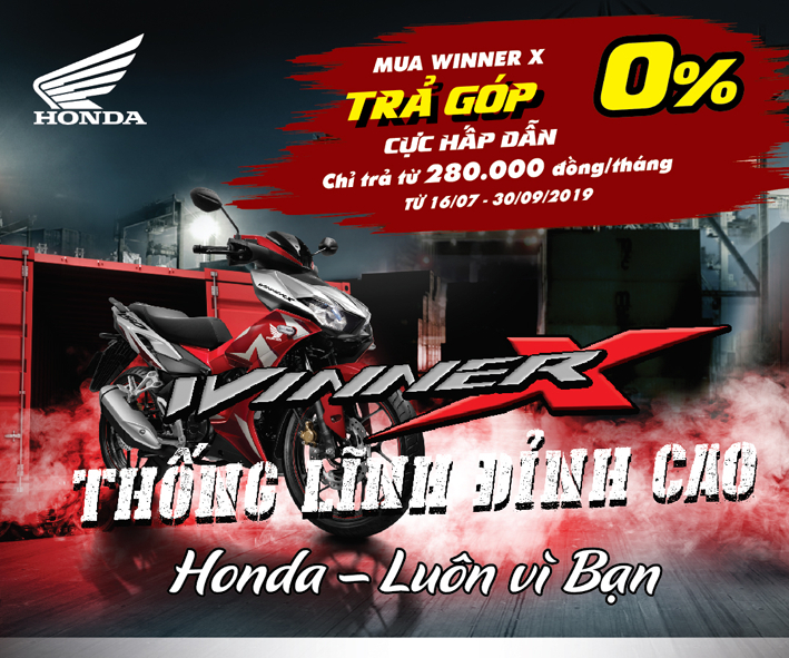 Cùng Honda Ngọc Anh Chào Đón Chương Trình Khuyến Mãi “Mua Winner X – Trả Góp Cực Hấp Dẫn – 0%”