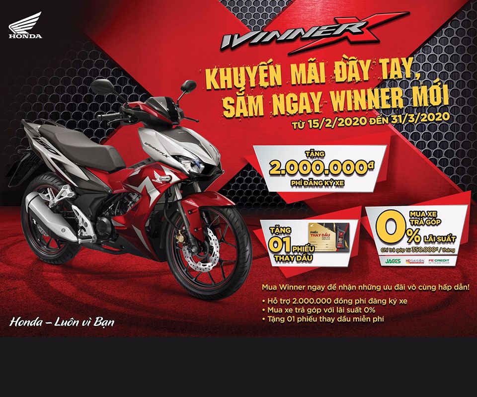 Cùng Honda Ngọc Anh Chào Đón Chương Trình Khuyến Mãi Hấp Dẫn Dành Riêng Cho Dòng Xe Winner Mới!