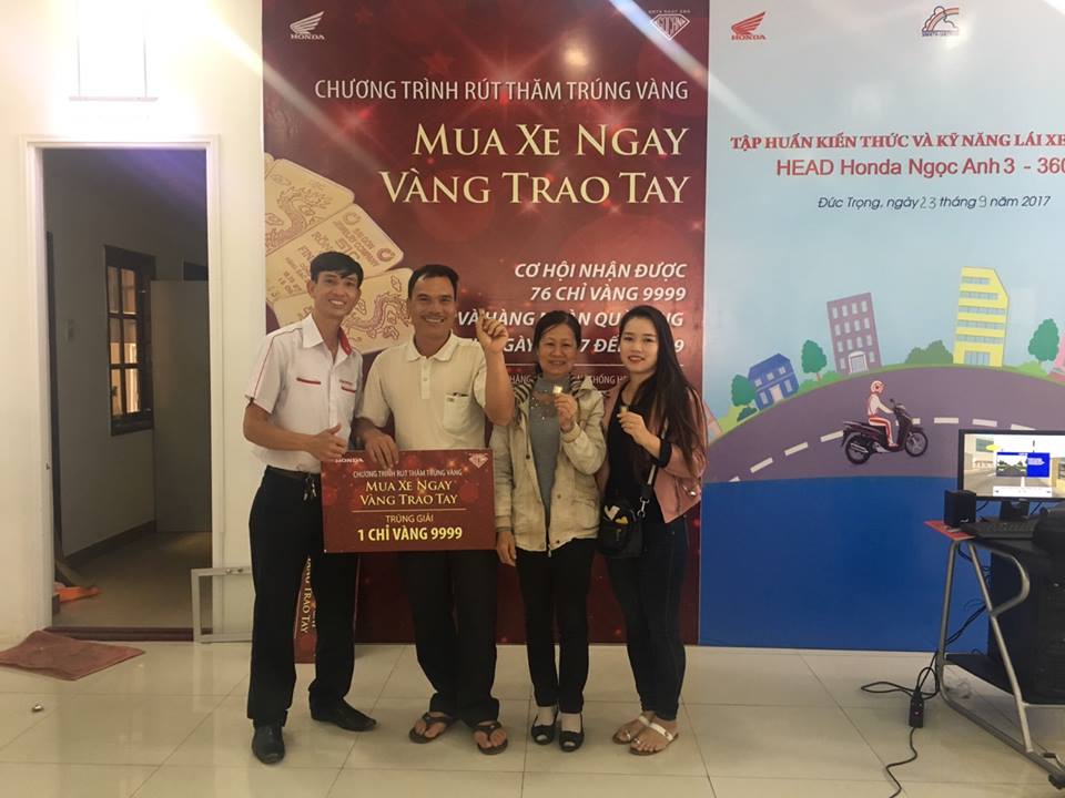 LỄ BỐC THĂM TRÚNG THƯỞNG “Mua xe ngay – vàng trao tay” TẠI HEAD Honda NGỌC ANH 3 23/09/2017