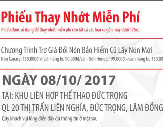 Cty Ngọc Anh Lâm Đồng tổ chức chương trình 4S – Tri Ân Khách Hàng tại Khu Liên Hợp Thể Thao Huyện Đức Trọng vào ngày 08/10/2017