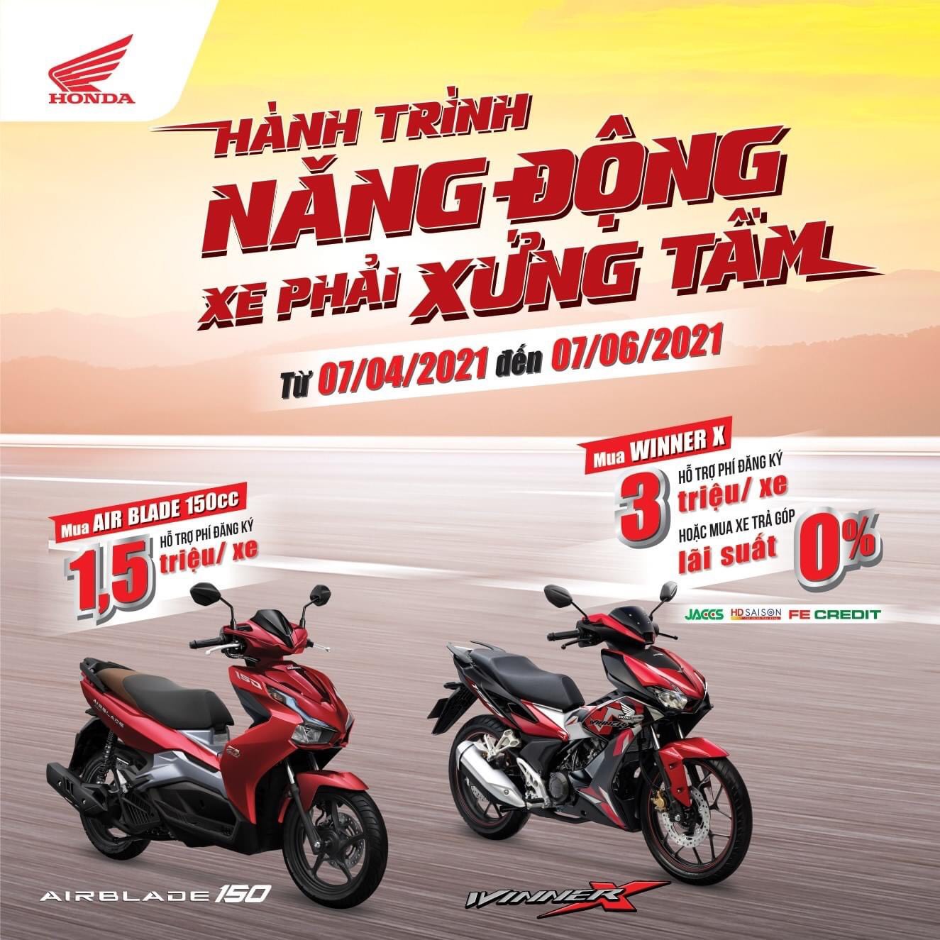 Honda Việt Nam dành ưu đãi hấp dẫn cho khách hàng mua xe WINNER X & Air Blade 150cc