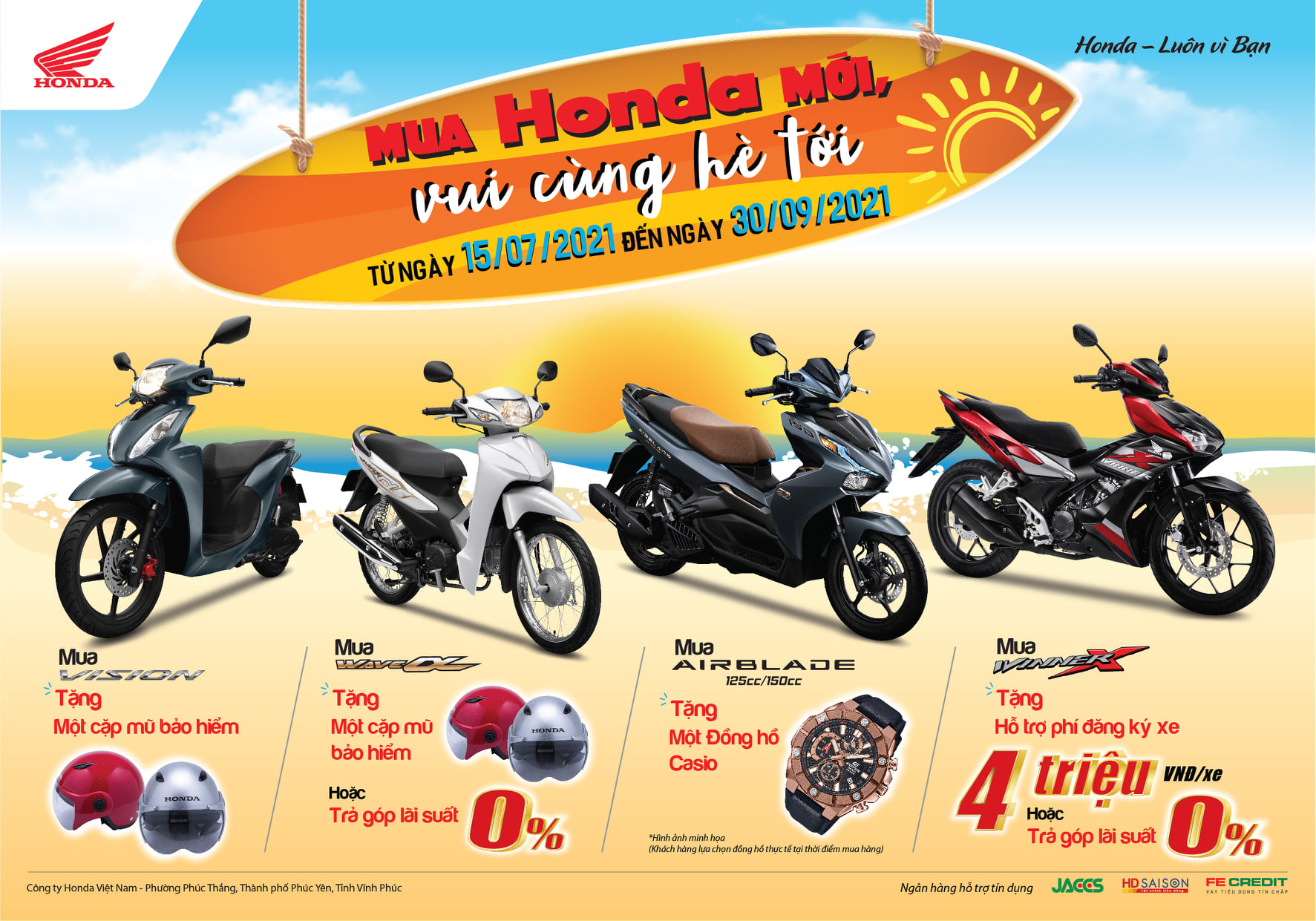 Honda Việt Nam Chào Hè 2021 Với CTKM Lớn Nhất Năm” Mua Honda Mới – Vui Cùng Hè Tới”