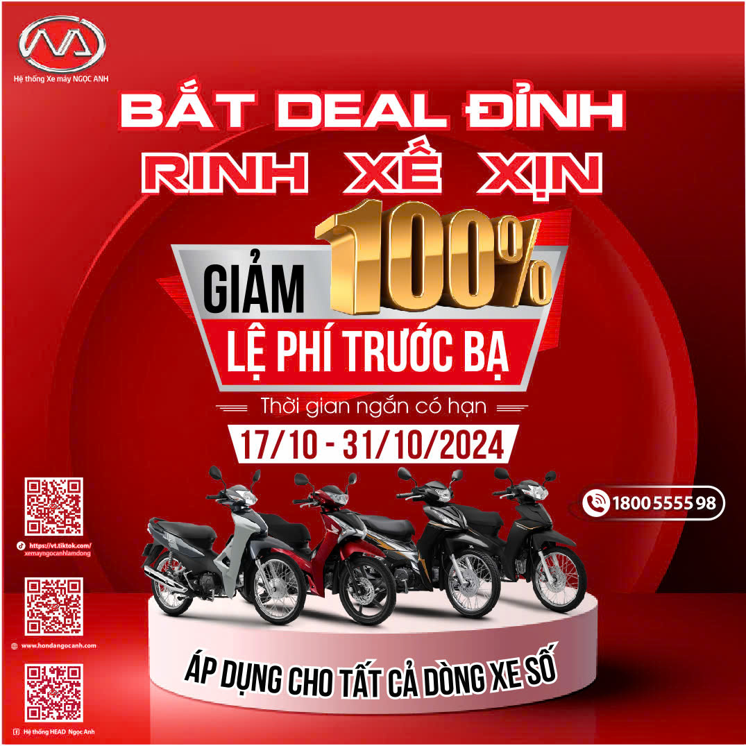 BẮT DEAL ĐỈNH – RINH XẾ XỊN – ƯU ĐÃI 100% LPTB CHO XE SỐ