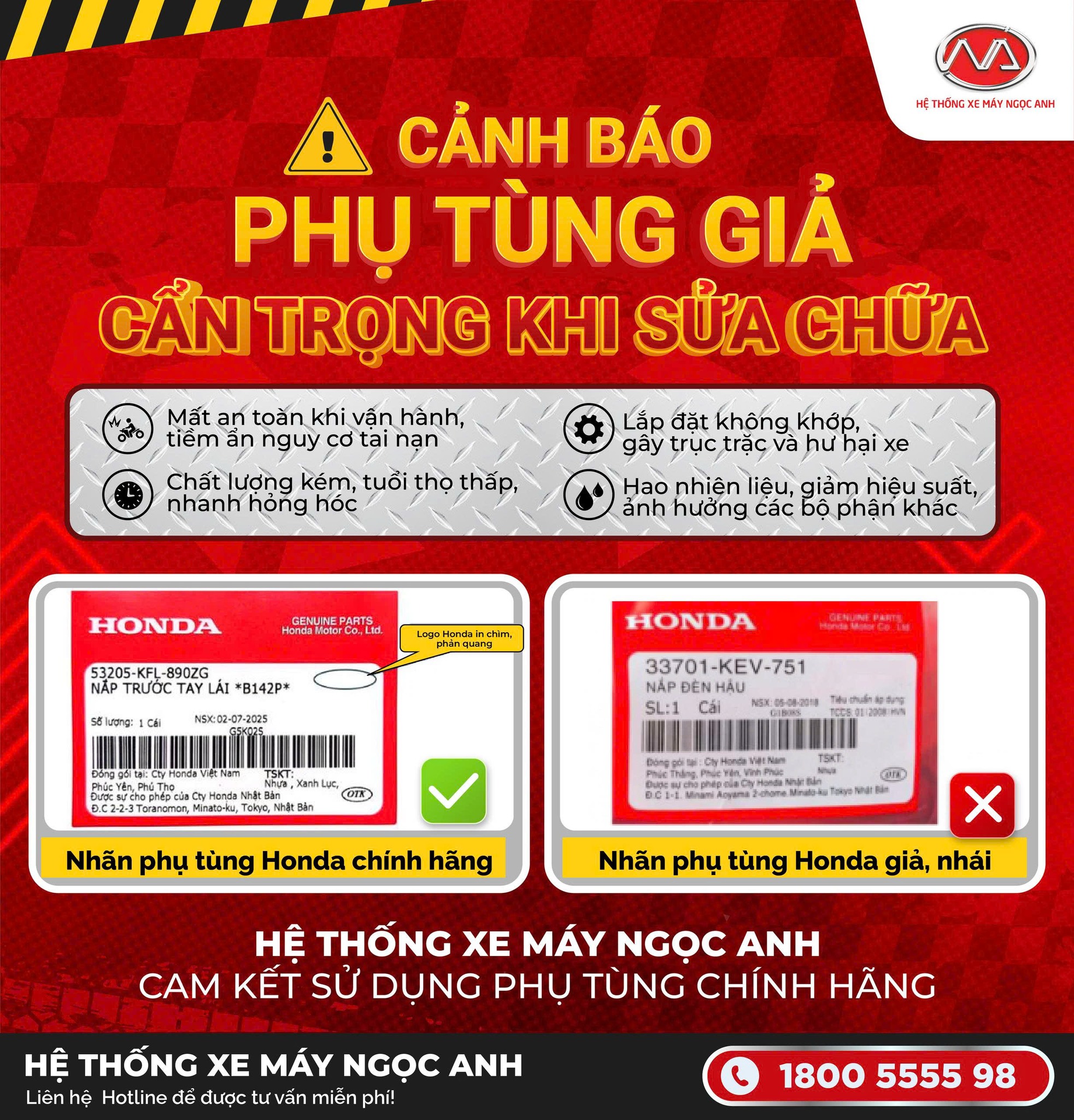 PHỤ TÙNG GIẢ – NGUY HIỂM ẨN MÌNH SAU MỖI LẦN NỔ MÁY